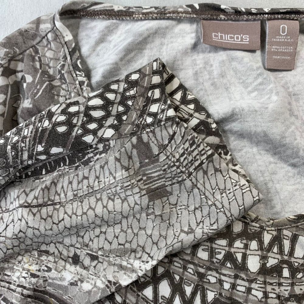 CHICOS Blouse Womens Size 0 Small Top Long Sleeve Beige* - Picture 8 of 9